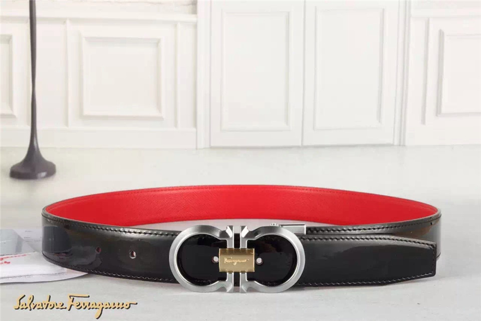 Ferragamo Gentle Monster leather belt with double gancini buckle GM002